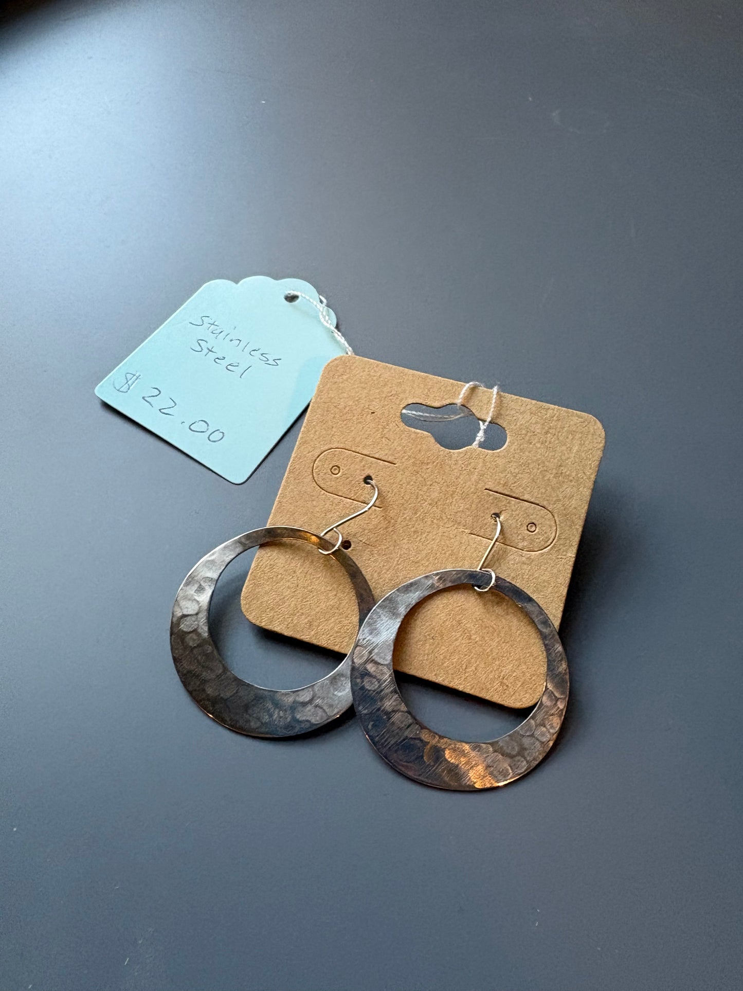 Open Round Stainless Steel Earrings