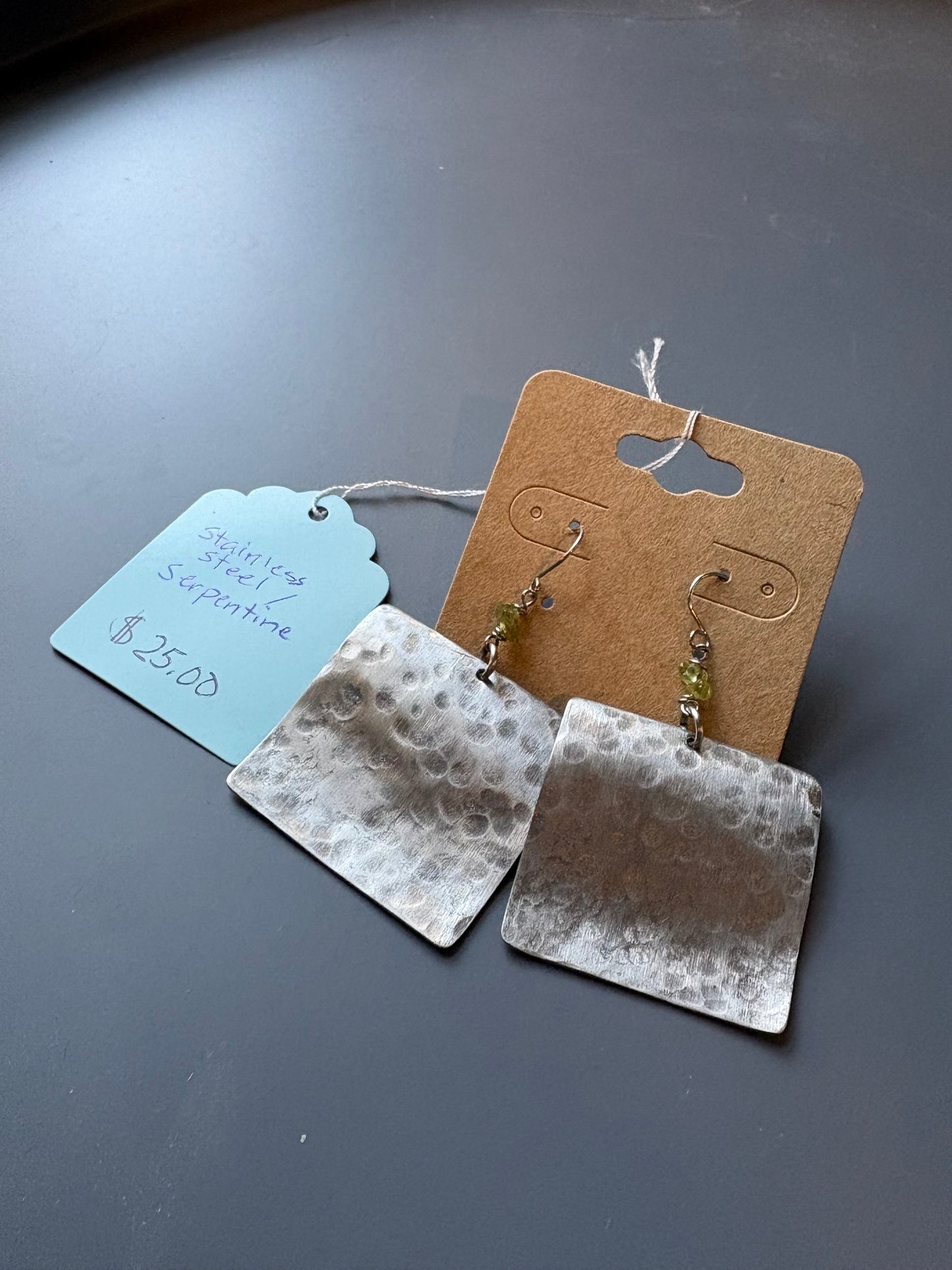 Square Stainless Steel Serpentine Earrings